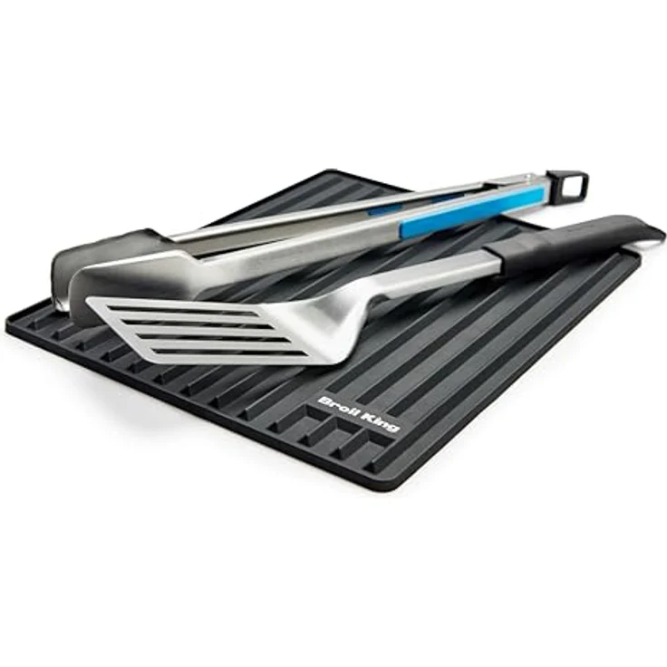 Broil King 60009 Grill-Grillzubehör, Silikon Besteckablage, edelstahl, 35,5 x 28 cm – Bild 2