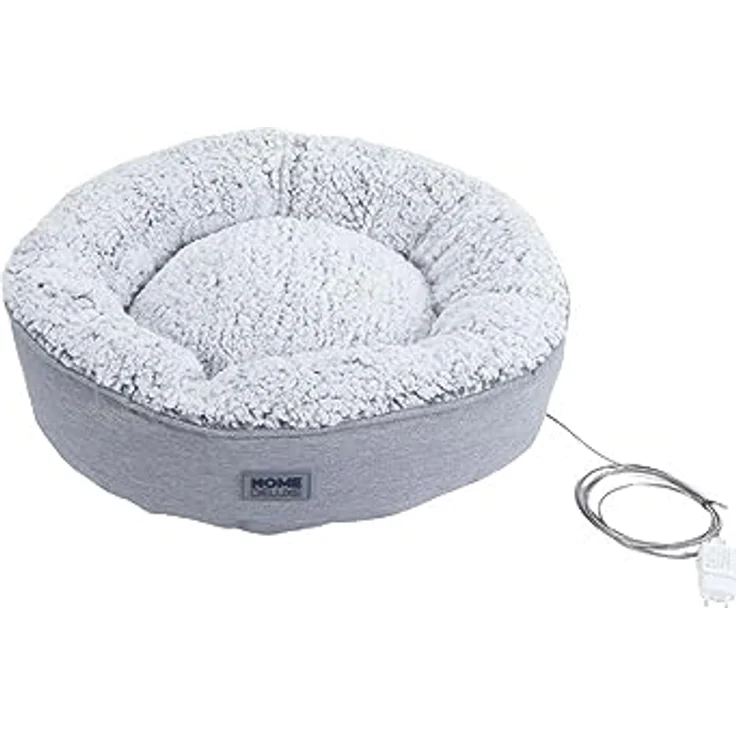 Home Deluxe - Beheizbares Haustierbett Comfy - 50 x 50 x 13 cm, Farbe: Grau, Baumwollfüllung, Stecker mit USB Anschluss I Hundebett Hundekissen Bett für Katzen – Bild 4