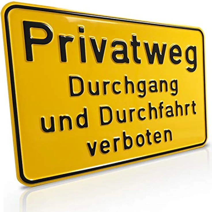 Betriebsausstattung24® Hinweisschild „Privatweg Durchgang und Durchfahrt verboten“ | Aluminium Signalgelb | Grundstückskennzeichnung | Wetterbeständig & UV-geschützt – Bild 1
