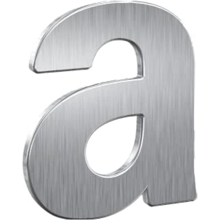 BASI | Hausnummern aus gebürsteten Edelstahl | Zahlen 0-9 | Buchstaben a - c | inkl. Befestigungsmaterial | Buchstabe a – Bild 1