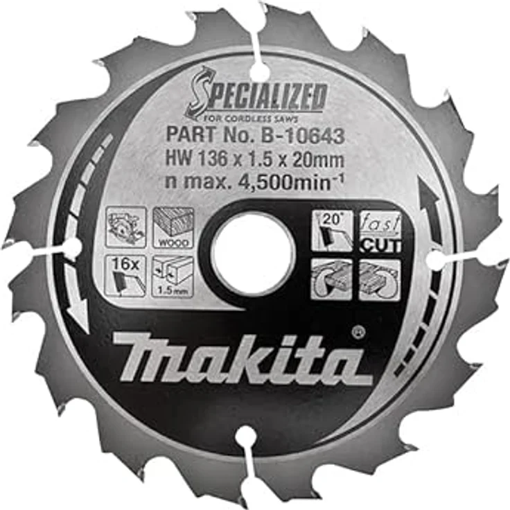 Makita Handkreissägeblatt 136mm B-10643 – Bild 5