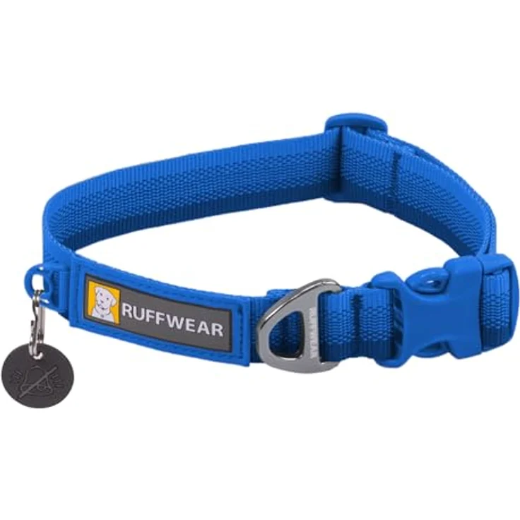 Ruffwear Front Range-Halsband, Hundehalsband mit V-Ring, längenverstellbares Haustier-Hundehalsband, bequemer weicher Stoff, Haustierhalsband mit Hundeleinen-Befestigungsring, Blue Pool 20"-26" – Bild 1