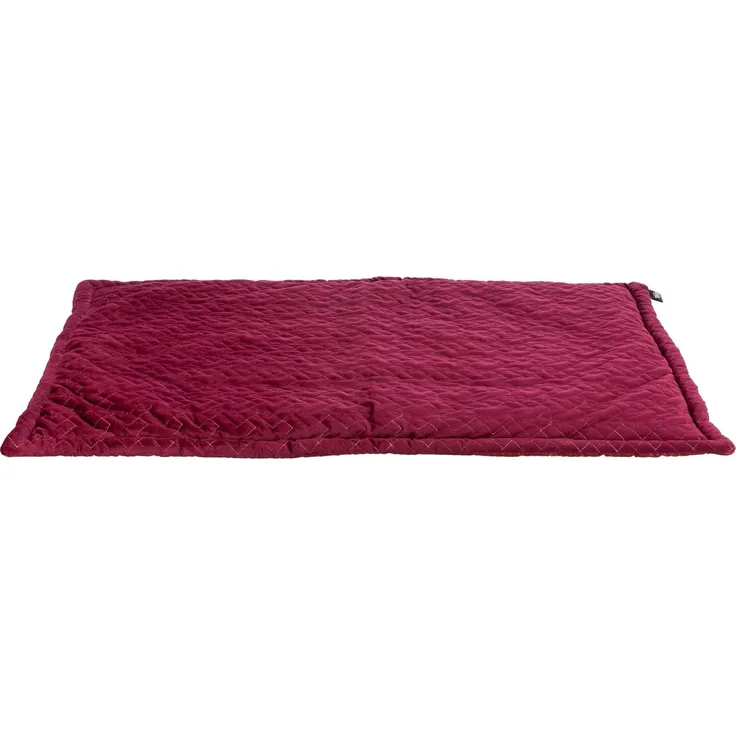 TRIXIE Tierdecke Weihnachtsmatte Tiermatte Natalya Maße: 90 × 60 cm bordeaux, Samt-Haptik, Polyester-Bezug, Polyestervlies-Füllung, rutschfester Boden