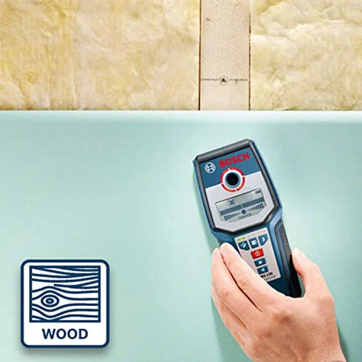 Bosch Professional digitales Ortungsgerät GMS 120 (Bohrlochmarker, max. Detektionstiefe Holz-Eisenmetalle-Nichteisenmetalle-spannungsführende Leitungen 38-120-80-50 mm) - Amazon Exclusive Set – Bild 4