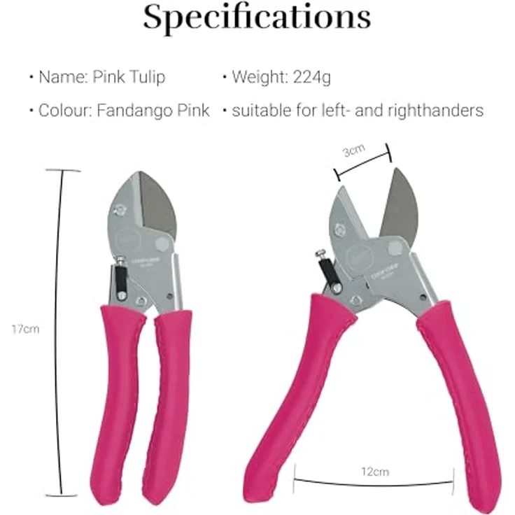 CHOP CHOP BLOOM Premium Gartenschere Pink Tulip Limited Edition | 100% Made in Germany | Spitze Klingen, handgenähte Ledergriffe | 1st. – Bild 3