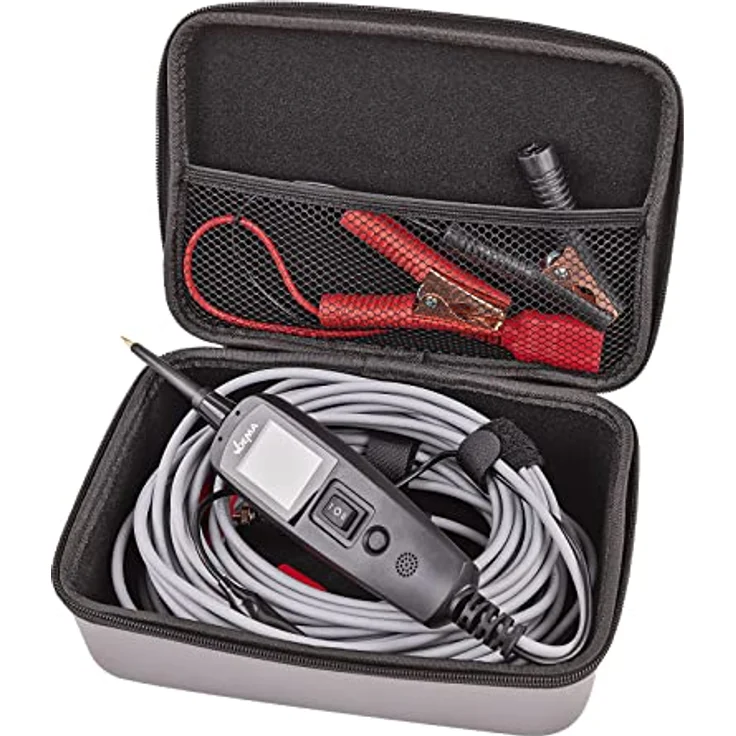 DEMA Multifunktions-Prüfer DMP8, Spannungsprüfer für KFZ mit TFT-Display, 12/24 Volt, inklusive Tragetasche und Adapter – Bild 1