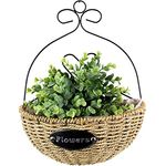 Koopman International Hängender Wandblumentopf 28x17x36cm Natur/Schwarz Pflanzkasten zum Aufhängen Wandblumentopf Blumenhalter Wandblumenhalter Blumenkasten Blumengefäß Pflanzengefäß