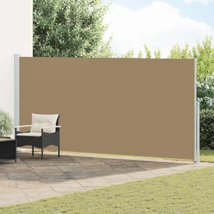 vidaXL Seitenmarkise einziehbar 600 x 200 cm, verstellbar, UV-beständiger Polyester Stoff für Terrasse und Garten – Bild 2