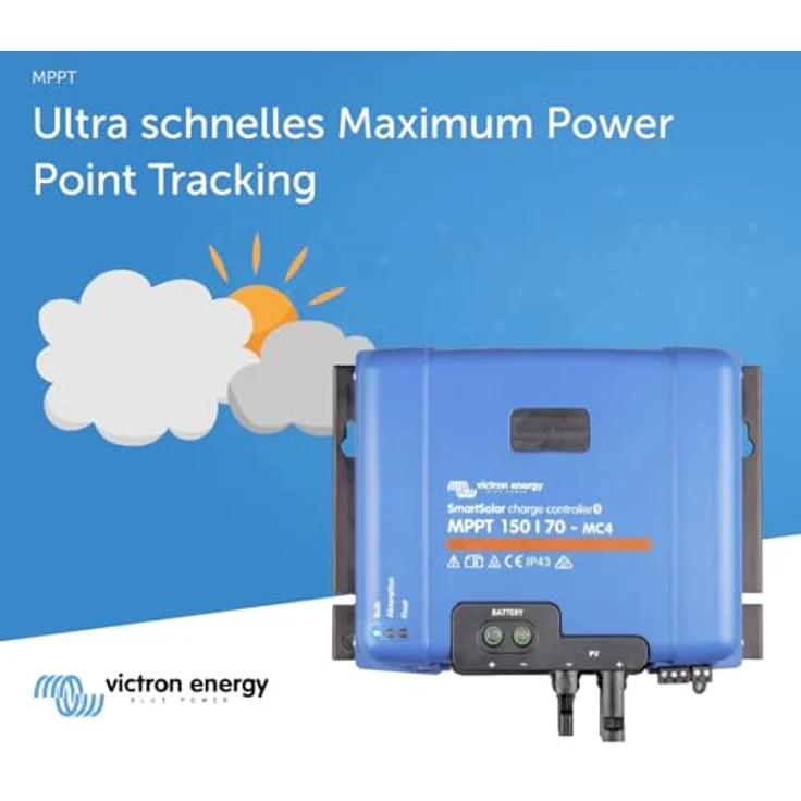 Victron Energy BlueSolar MPPT MC4 Solar Laderegler - 150V 70 Amp 12/24/36/48-Volt, Bluetooth-Funktion für Fernüberwachung – Bild 5