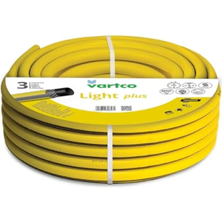 Vartco Light Plus 3-lagiger Gartenschlauch, UV-beständig, flexibel, für Gartenbewässerung, 25 Bar, 3/4", 20m