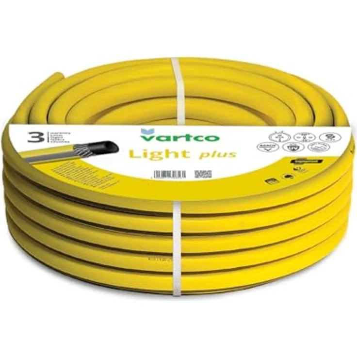 Vartco Light Plus 3-lagiger Gartenschlauch, UV-beständig, flexibel, für Gartenbewässerung, 25 Bar, 3/4", 20m – Bild 1