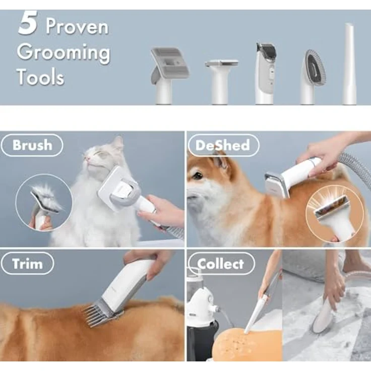 Neakasa Tierhaarentferner P2 Pro 5-in-1 Grooming Kit, Sauger für Hunde / Katzen, leistungsstarke Vakuumtechnologie, 2-Liter-Staubbehälter – Bild 2