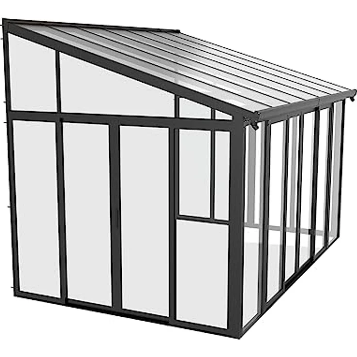 HOME DELUXE - Wintergarten Amaris - Anthrazit- B/T/H: 312/224 x 428 x 300 cm - inkl. Hohlkammerplatten, Polycarbonatplatten, Montagematererial I Hausanbau Terrassenüberdachung Glasanbau – Bild 4