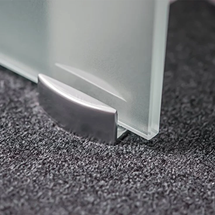 inova Glas-Schiebetür offene Schiene 900 x 2080 mm Blockstreifen Edelstahl Komplettset - ESG Sicherheitsglas, Milchglas satiniert, rahmenlos - Preisvergleich – Bild 5