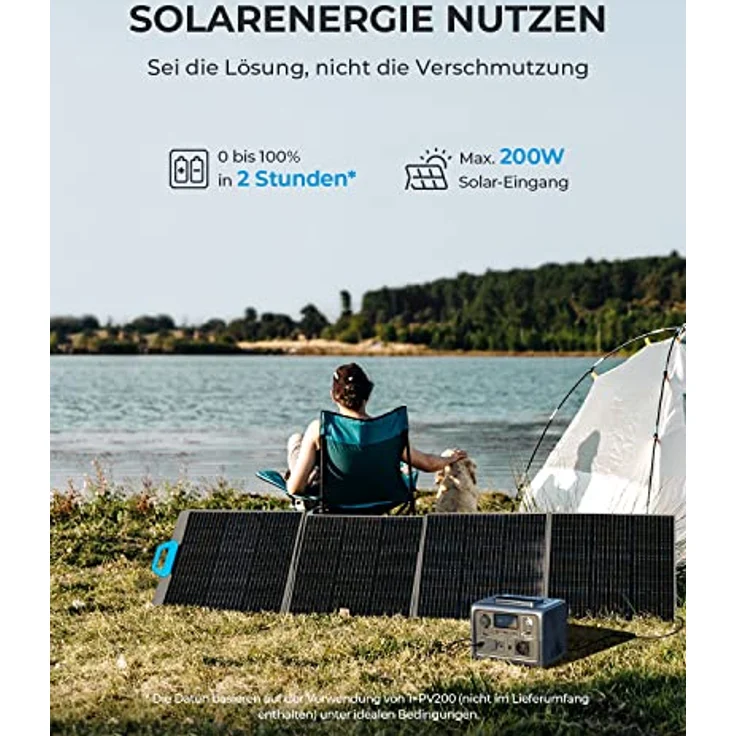 BLUETTI Tragbare Powerstation EB3A, 268Wh LiFePO4 Batterie Backup mit 600W (1200W Peak) AC Ausgängen, Solargenerator für Reise und Camping – Bild 5