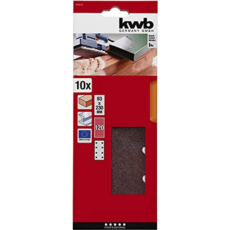 KWB 8182-12 Schleifstreifen, Holz & Metall, 93 x 230 mm, gelocht, TYP A - Preisvergleich – Bild 2