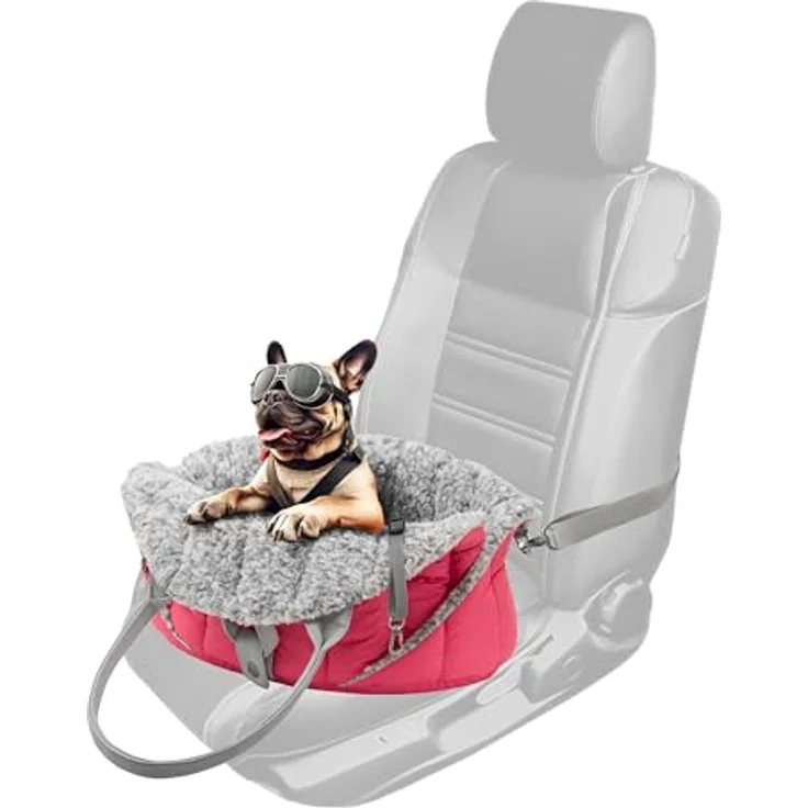 DOGGY Hundetasche, Tragetuch, Tragetasche, Transportbox, Höhenverstellbar, Reise, 38x24x28 cm, Himbeer – Bild 5