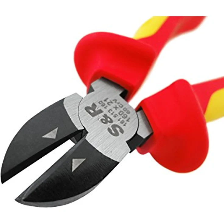 S&R VDE Seitenschneider 160mm, 1000V Zange aus 60-Chrom-Vanadium-Stahl, induktionsgehärtet, mit ergonomischen 2-Komponenten-Griffen und 21mm Schneidbacken – Bild 2