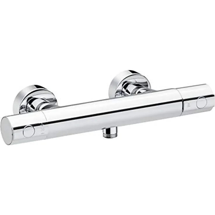 CORNAT Brausethermostat Derval, Hochdruck Duscharmatur aus verchromtem Messing, Silber