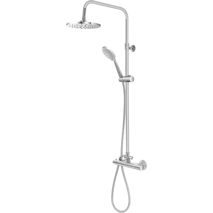 Feridras Duschsäule "Platinum", höhenverstellbar 77-120 cm mit 20 cm Regenduschkopf und 3-Funktionen Handbrause