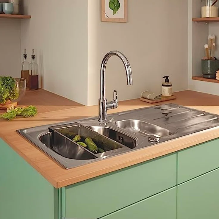 GROHE StartLoop - Einhand- Spültischarmatur (hoher Auslauf, herausziehbare Mousseurbrause, Schwenkbereich 360°, langlebig), chrom, 305560000 – Bild 3