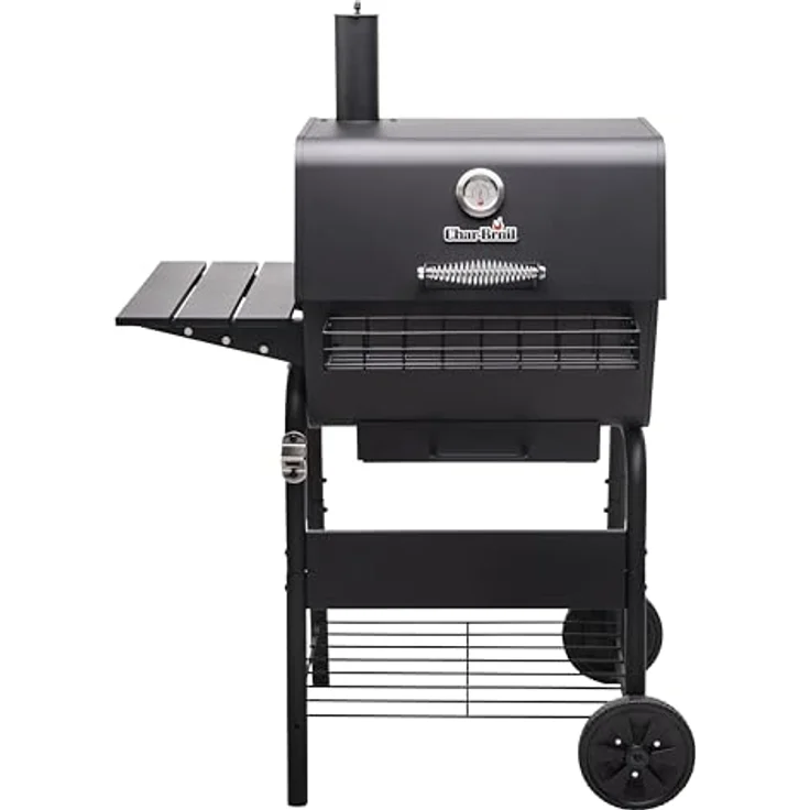 Char-Broil Charcoal M Grill, verstellbarer Holzkohlerost, ausziehbar zu Offset-Räucher, mit Deckelthermometer und Aschefalle – Bild 1