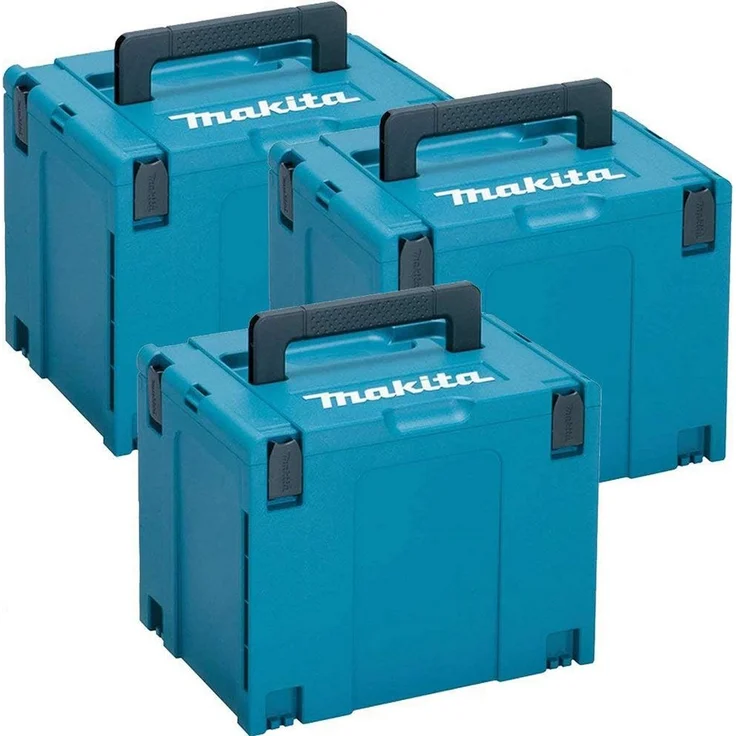 Makita 821552-6 MAKPAC Größe 4 Werkzeugkoffer, robuster Kunststoff mit schnappverschlüssen und breitem Tragegriff, stapelbar und verriegelbar