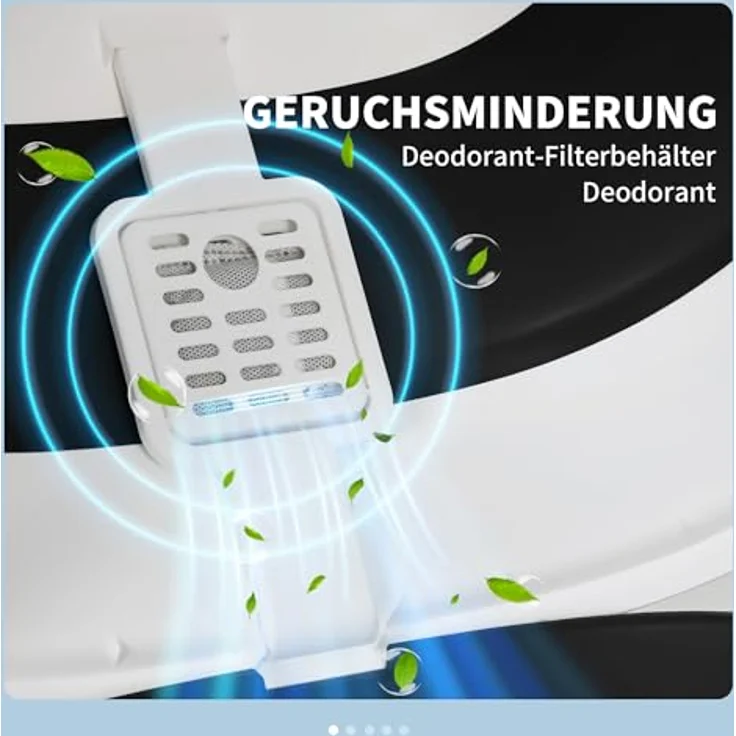 PawHut Katzentoilette mit Deckel, inkl. Deodorant, Bodengitter, Streuschaufel, für Katzen bis 5 kg, Weiß+Schwarz, 52 x 41 x 38 cm – Bild 3