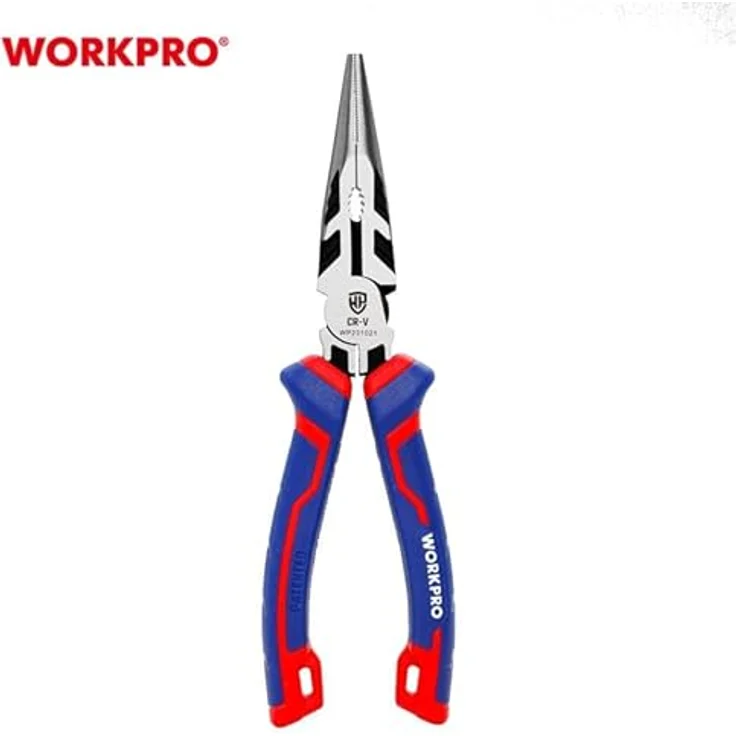 WORKPRO Flachzange mit langer Spitze, 160 mm, 22,5 x 9 x 9, Chrom-Vanadium, ergonomischer Griff – Bild 4