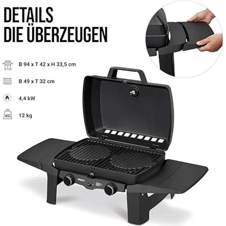 Enders® Urban II Gasgrill, 2 getrennt regelbare Edelstahlbrenner für direktes und indirektes Grillen – Bild 4