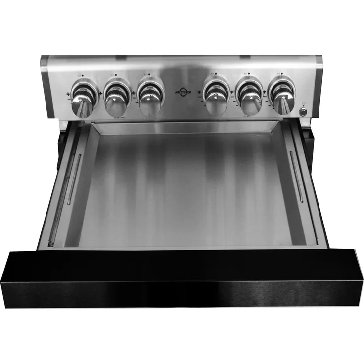 ALLGRILL Fettschublade mit Teleskopauszug aus Edelstahl für Gasgrill Modular CHEF M Black (900-3-Black), Schwarz, leicht zu reinigen, erhöhte Arbeitshöhe