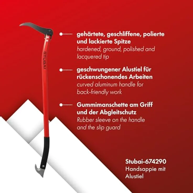 Stubai Handsappel mit Alustiel, geschweift 900 mm – Bild 2