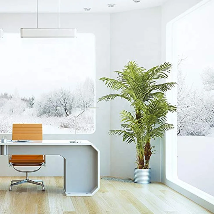 Große Künstliche Palme Deluxe 180cm mit 3 Stämmen und 30 Palmenwedel Kunstpflanze Kunstpalme Zimmerpflanze – Bild 2