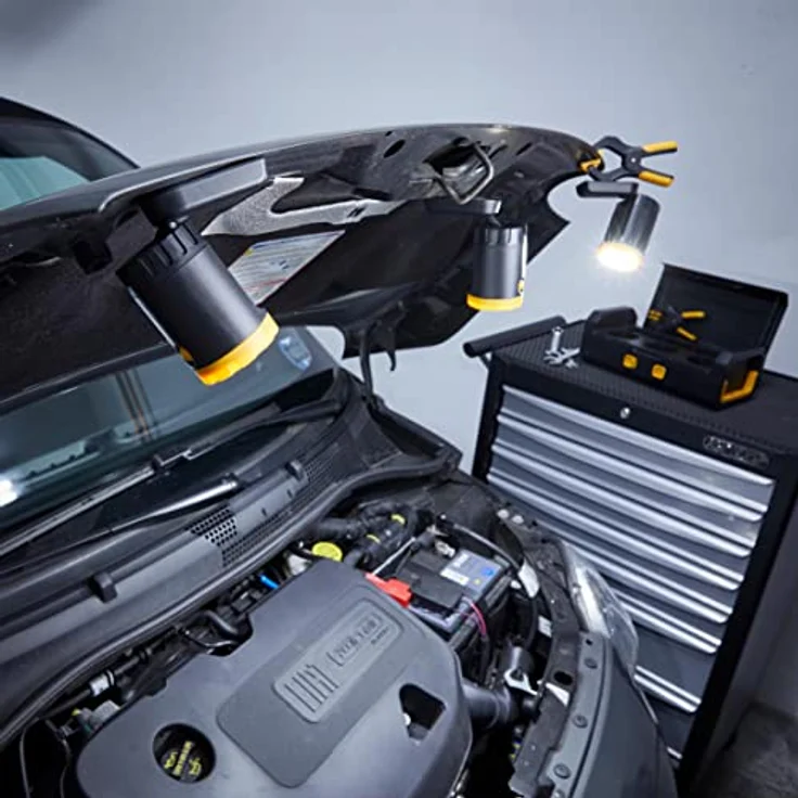 Northpoint LED 3x KFZ Arbeitsleuchten Inspektionslampen mit integriertem 2000mAh Akku 3er-Set mit Ladekoffer 2 Tischklemmen Magnethalterung – Bild 5