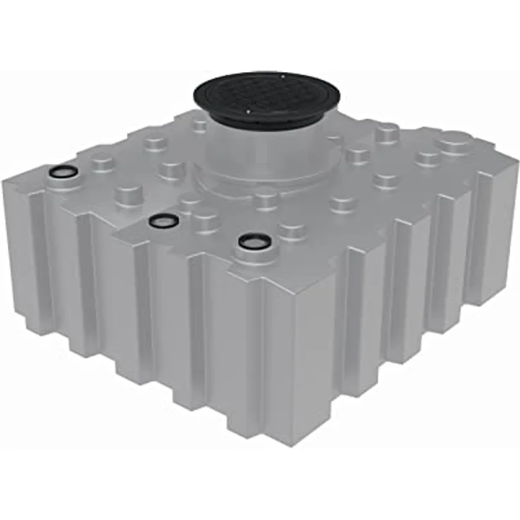 GreenLife Regenwasser-Flachtank 3.000 l mit Ausgleichsdom und begehbarer Abdeckung Erdtank Wasserspeicher, biologische Basis, 220 x 197,5 x 124 - 144 cm, 130 Kg, grün – Bild 2