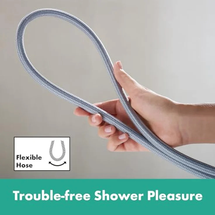 Hansgrohe Rainfinity Brauseset 130, 3-Strahl-Handbrause mit Select-Taste, S Puro Duschstange 650mm, Graphit – Bild 2