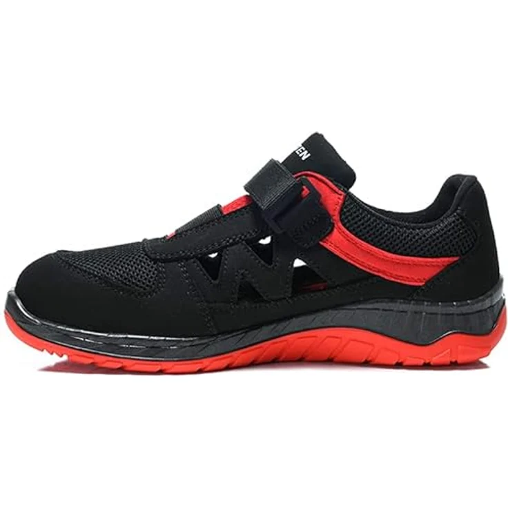 ELTEN Sicherheitsschuhe LONNY red Easy ESD S1P, Damen und Herren, Textil, Stahlkappe, leicht, sportlich, Schwarz/Rot, Größe: 35 – Bild 3