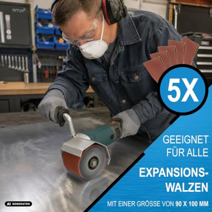 MS-Point 5x Schleifband Schleifpapier 120, 100x284mm für Satiniermaschinen mit Normalkorund, rot – Bild 3