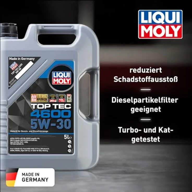 LIQUI MOLY 3756 Motoröl Top Tec 4600 5W-30 Motorenöl Leichtlauf Motor Öl 5L – Bild 2