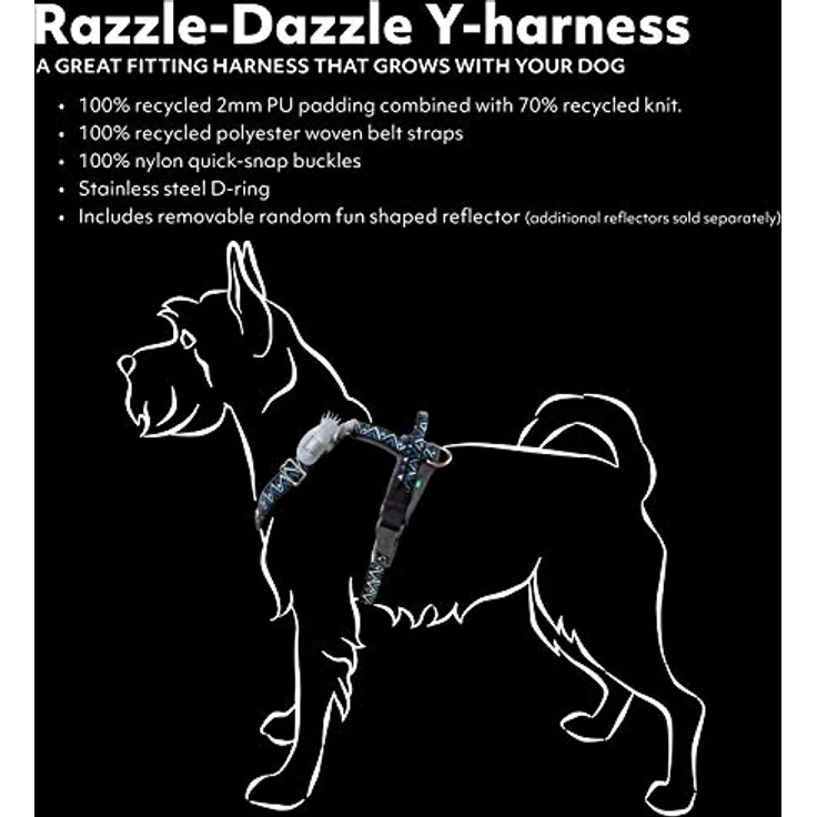 Hurtta Razzle Dazzle Y-valjas Hundegeschirr und Leinen, 35 - 45 cm, für Hundesport – Bild 2