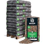 GALAMIO Kiefernrinde Kiefernmulch, Dekorativer Rindenmulch aus Naturmaterial, rotbraun, Körnung 10-20mm, 60l x 39 Säcke pro Palette, 2.340l, pH-Wert 5,10, langlebig und unkrauthemmend