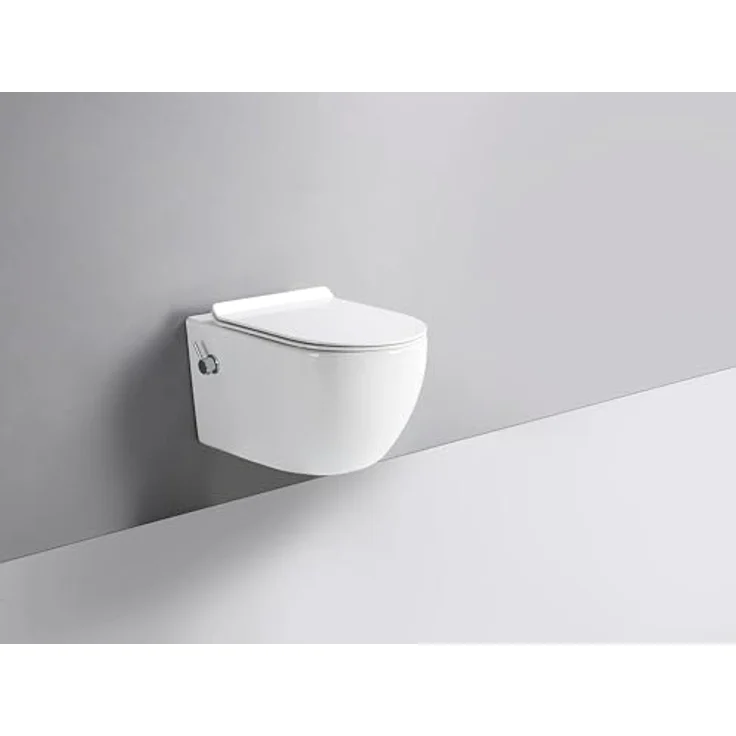 Glasdeals Taharet Dusch WC, modernes Tiefspül-WC mit Kalt- und Warmwasser Armatur, verstellbarer Düse und Soft-Close Sitz – Bild 2