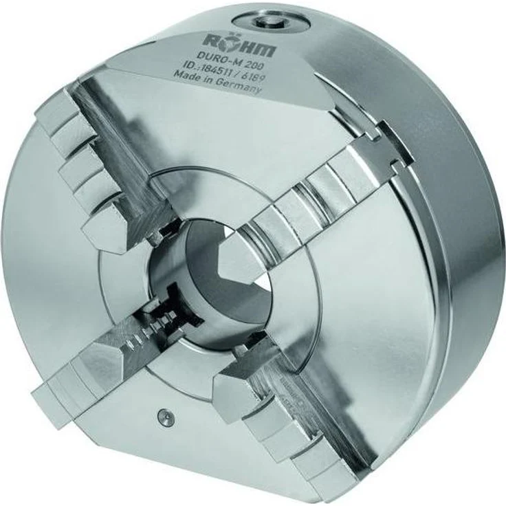 Magni DURO-M 160/4 K 4/702-3 RÖHM, manuelles 4-Backen-Drehfutter mit hoher Rundlaufgenauigkeit bis 0,02, Planspirale und Durchgang Ø42