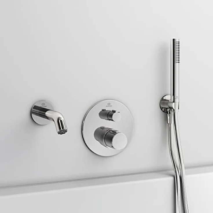Ideal Standard Badethermostat Ceratherm T100 Unterputz, Chrom, mit Heißwassertemperaturbegrenzer und Eco-Einstellung – Bild 6