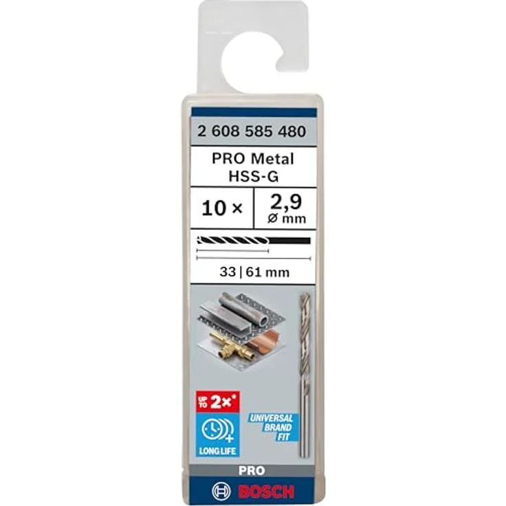 Bosch Professional Metallbohrer HSS-G geschliffen (10 Stück, Ø 2,9 mm) - Preisvergleich – Bild 2