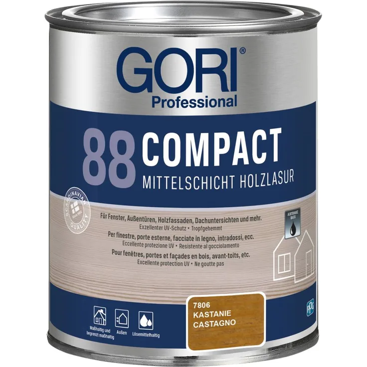 GORI Professional 88 COMPACT, Mittelschicht-Holzlasur, kastanie, 0,75 l
