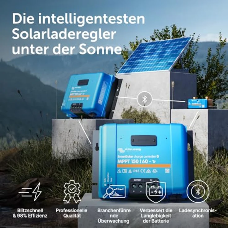 Victron Energy SmartSolar MPPT 150/60-Tr, Solar-Laderegler mit integriertem Bluetooth, flexibler Spannungsanpassung und optionalem LCD-Display – Bild 2