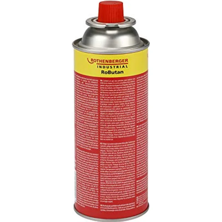 ROTHENBERGER Industrial Gaskartusche RoButan 220 g, Bajonett-Verschluss MSF-1A, Ventilkartusche für Outdoor Camping und Unkrautvernichter