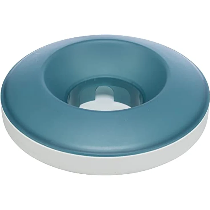 TRIXIE Slow Feeding Rocking Bowl, Kunststoff/TPR, 0,5 L/Ø 23 cm, Grau/Blau - 25285 – Bild 1