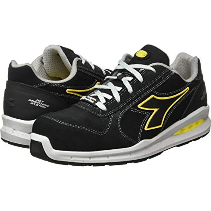 Diadora Run Net Air Box, S3 Sicherheitshalbschuhe aus Kalbswildleder, atmungsaktiv, schwarz, Gr. 46 – Bild 7